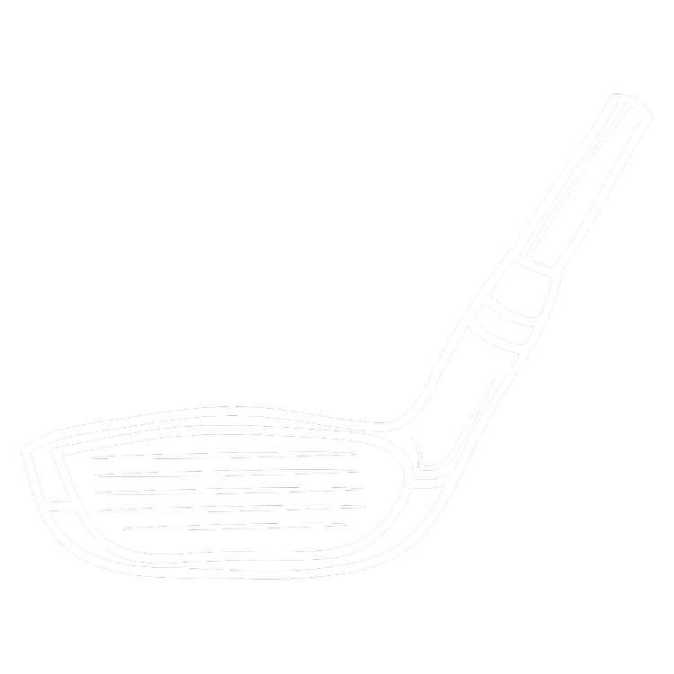 A stylized line drawing of a golf putter