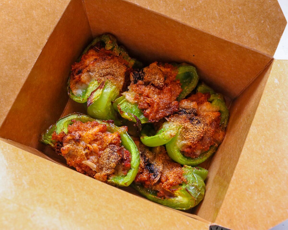 Stuffed peppers, top view