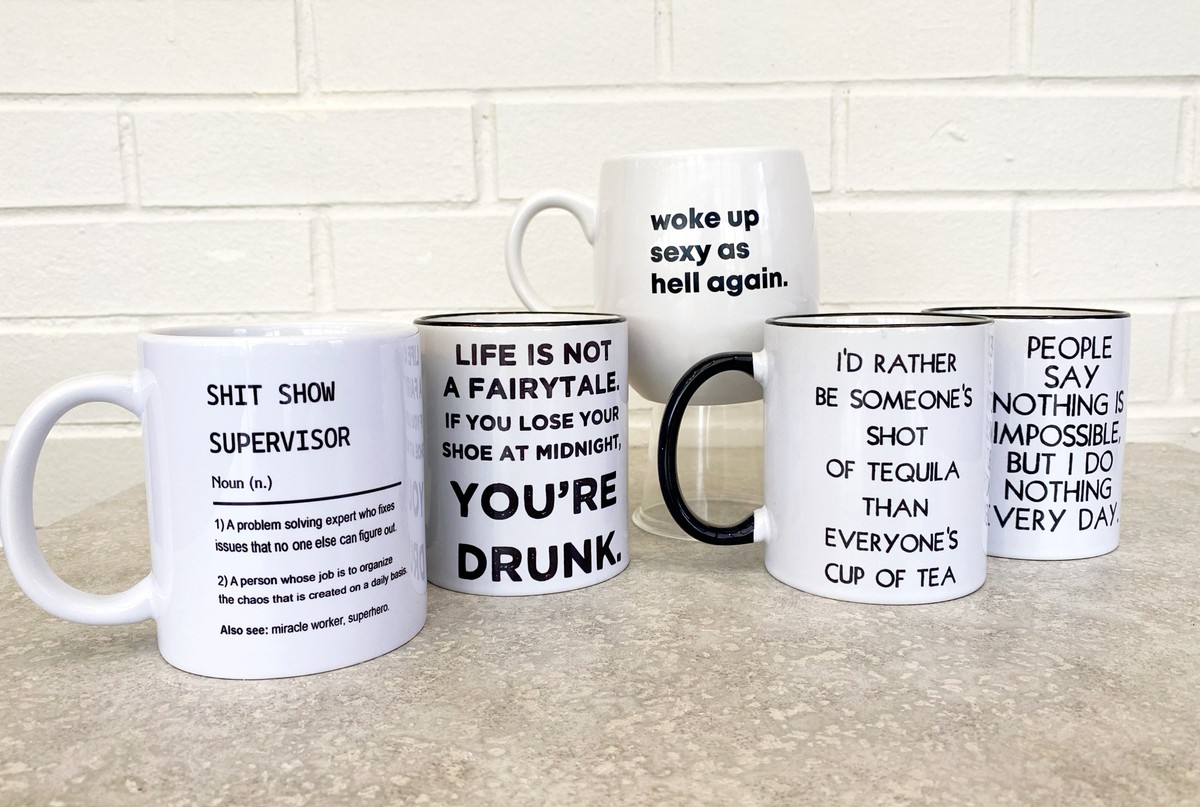 White Coffee Mugs With quotes