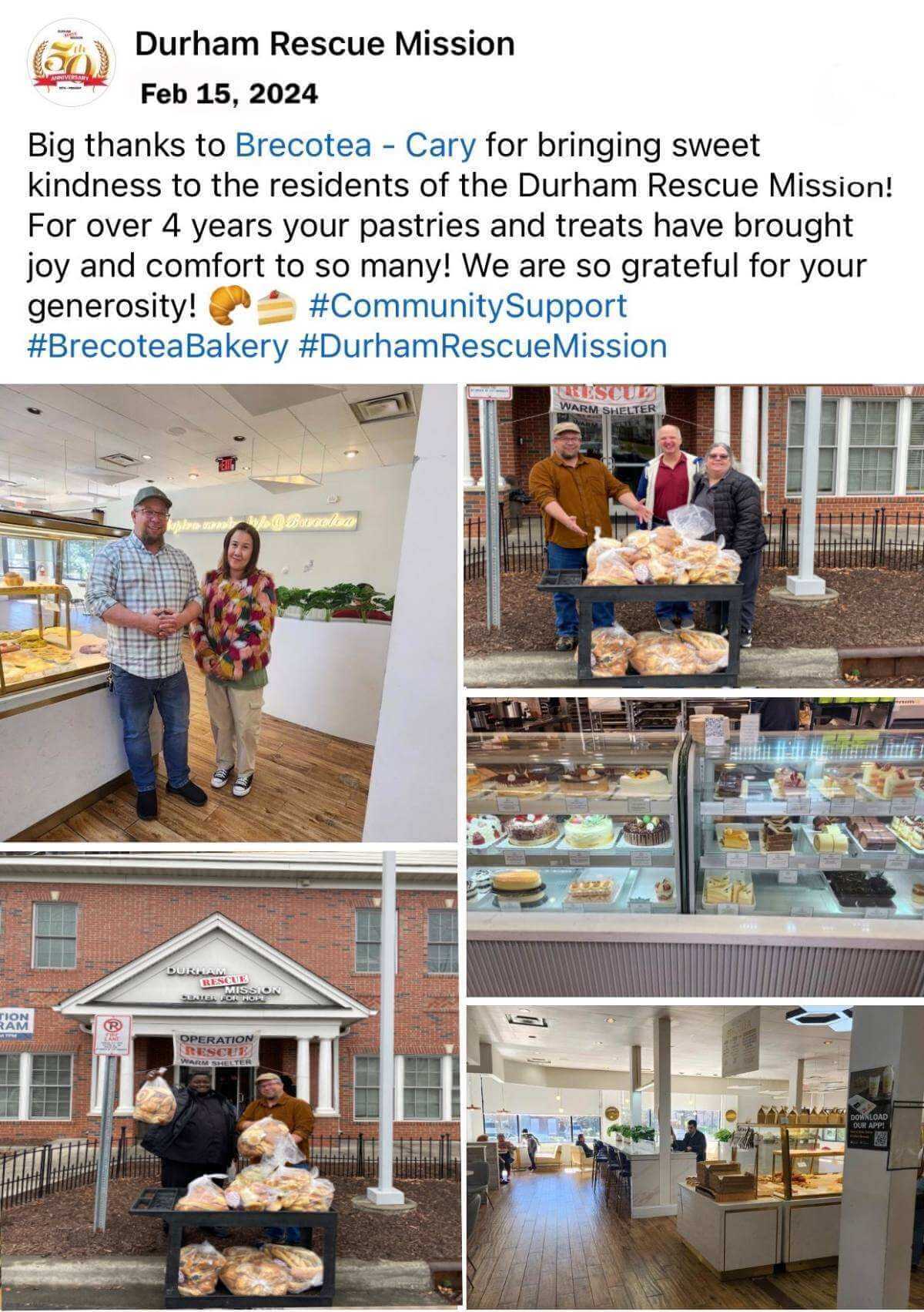Cary Brecotea Community Support for the Durham Rescue Mission