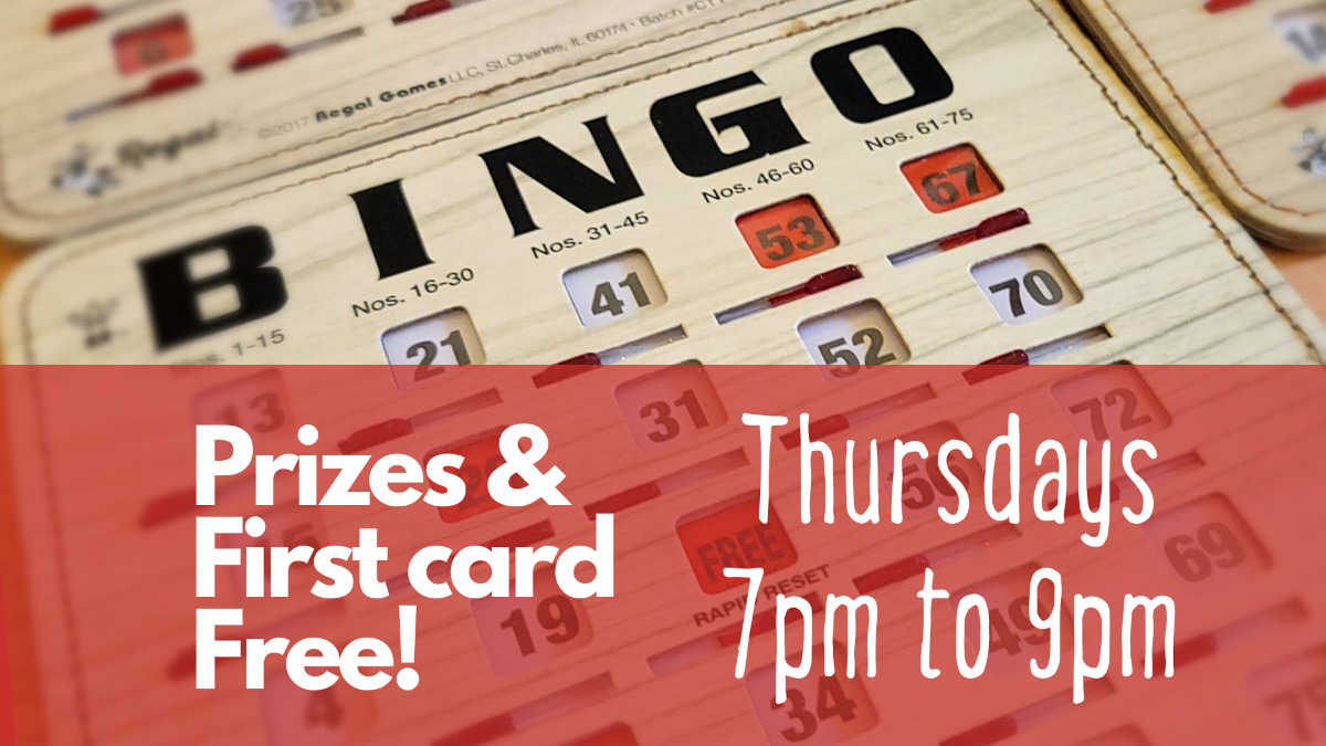 Prizes and first card free Thursdays 7 pm to 9 pm