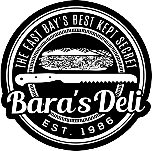 Bara's Deli logo scroll - Homepage