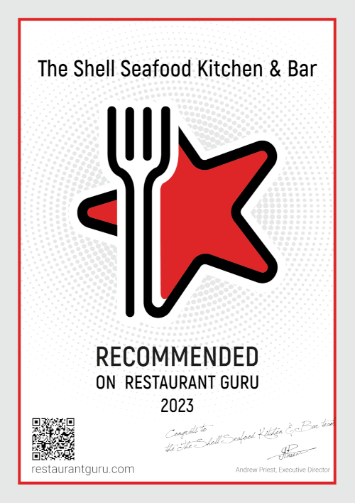 Restaurant Guru 2023 award certificate