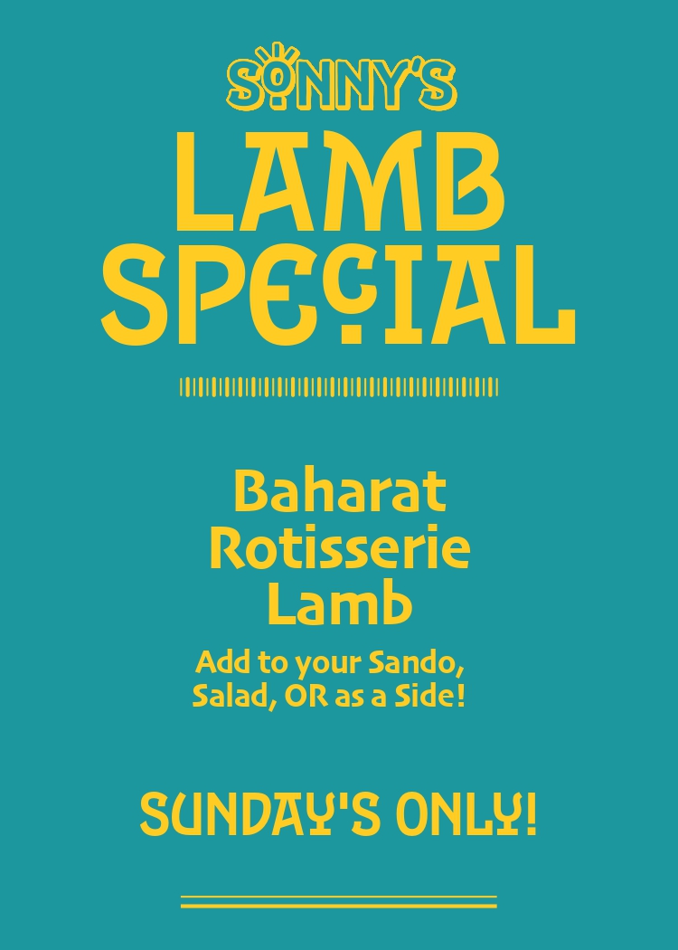 Sonny's Lamb Special on sundays only