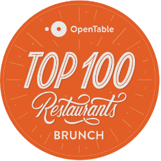 OpenTable Top 100 Restaurants for Brunch award badge