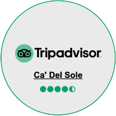 Tripadvisor rating badge for Ca' Del Sole with five green circles