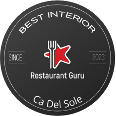 Restaurant Guru Best Interior 2023 award badge for Ca' Del Sole
