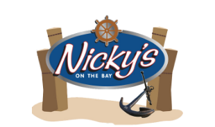 Nicky's On the Bay logo scroll - Homepage