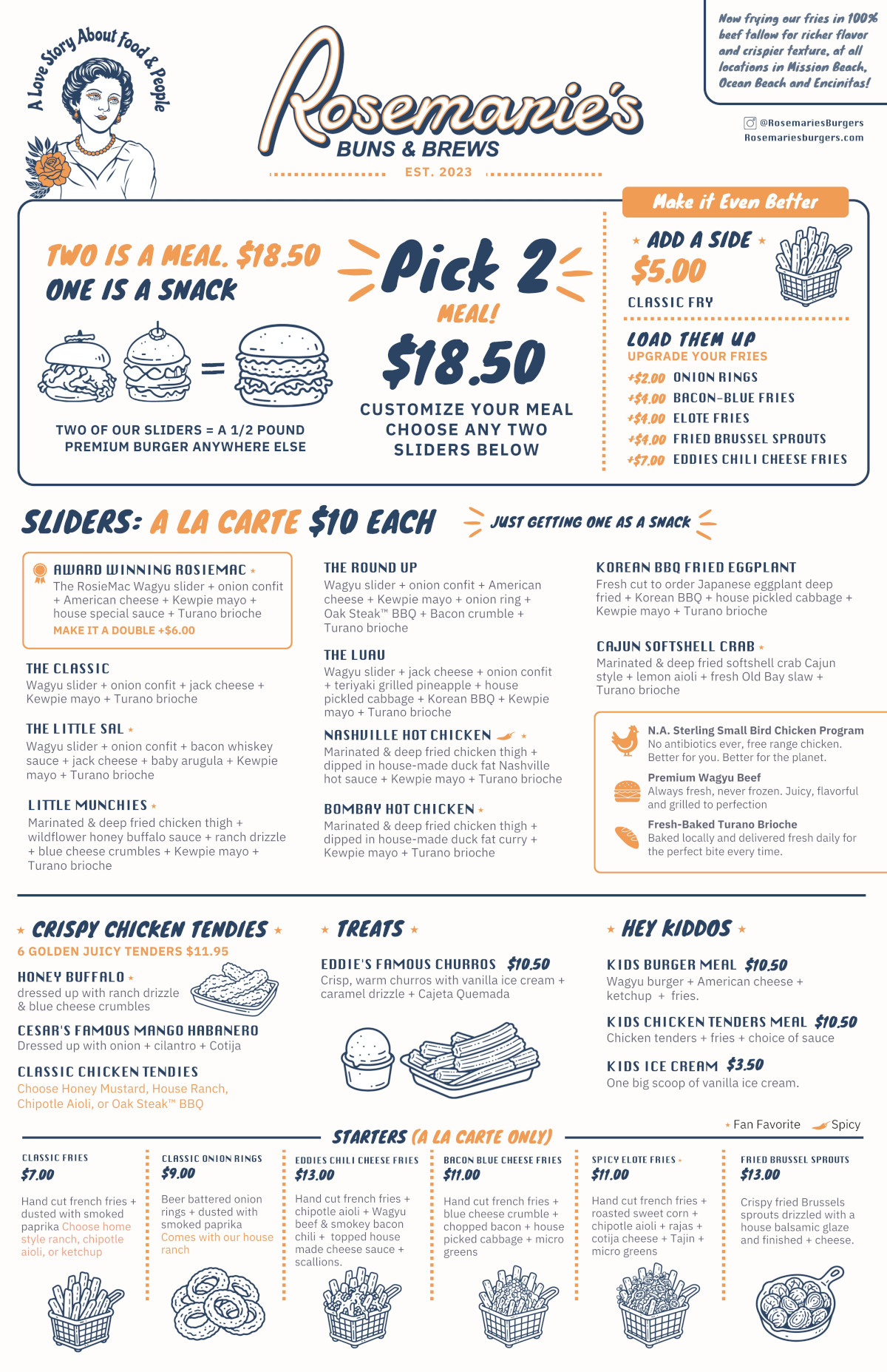 Mission beach menu