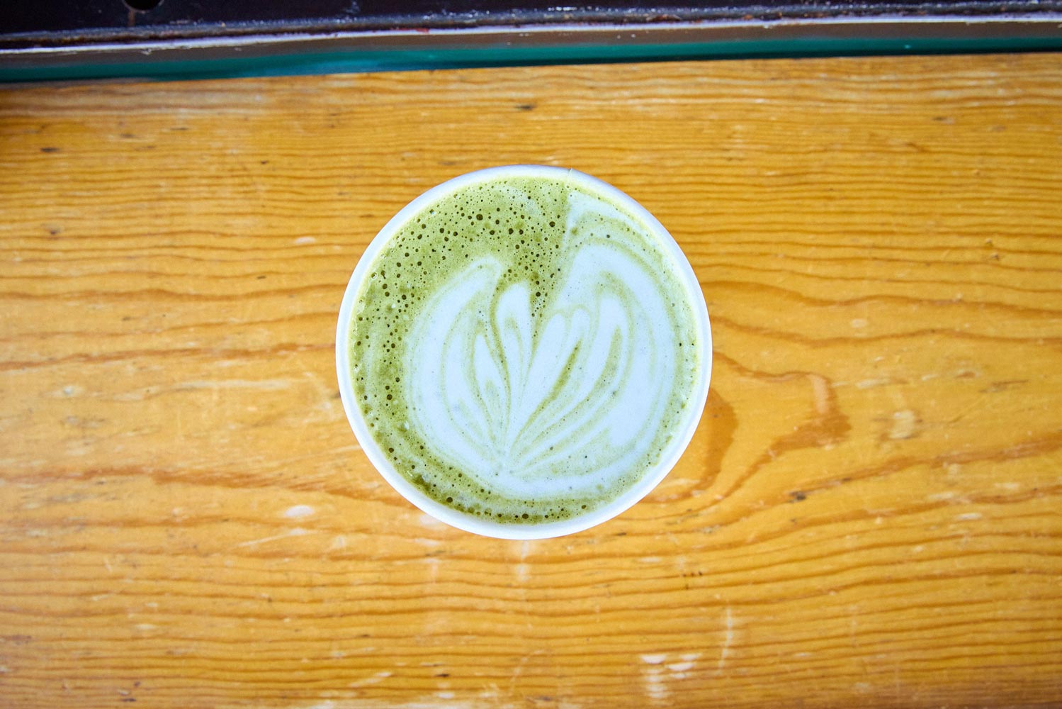 Matcha Latte with green foam