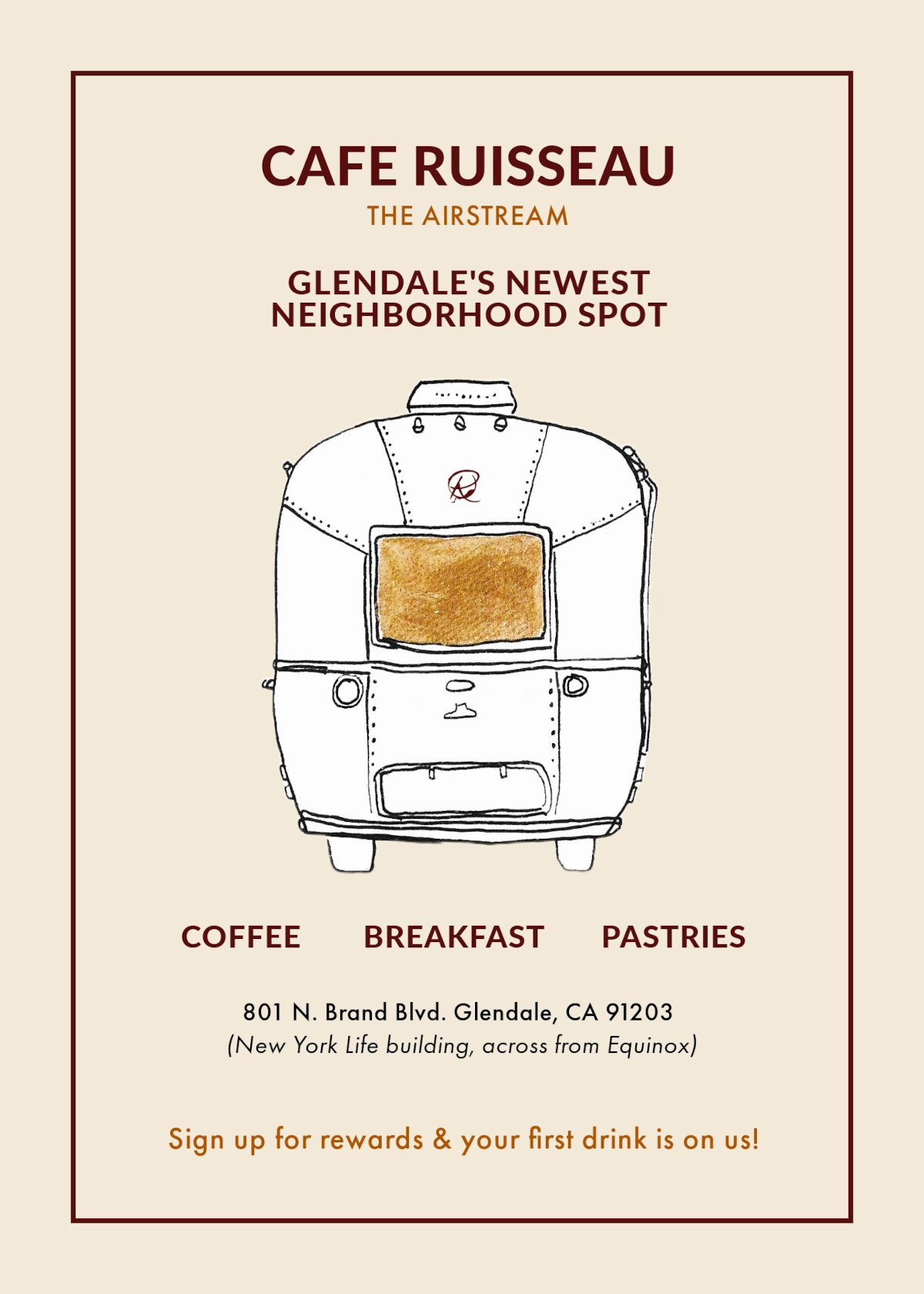 Cafe Ruisseau Glendale flyer