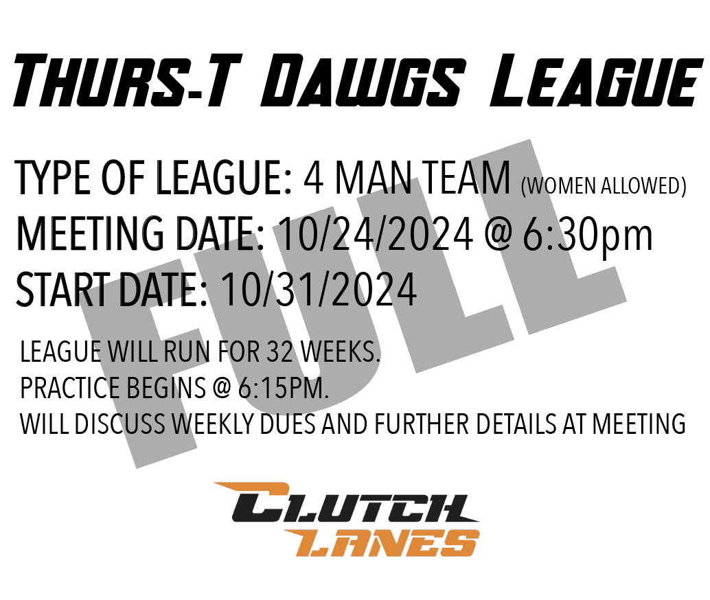 thursday dawgs league flyer