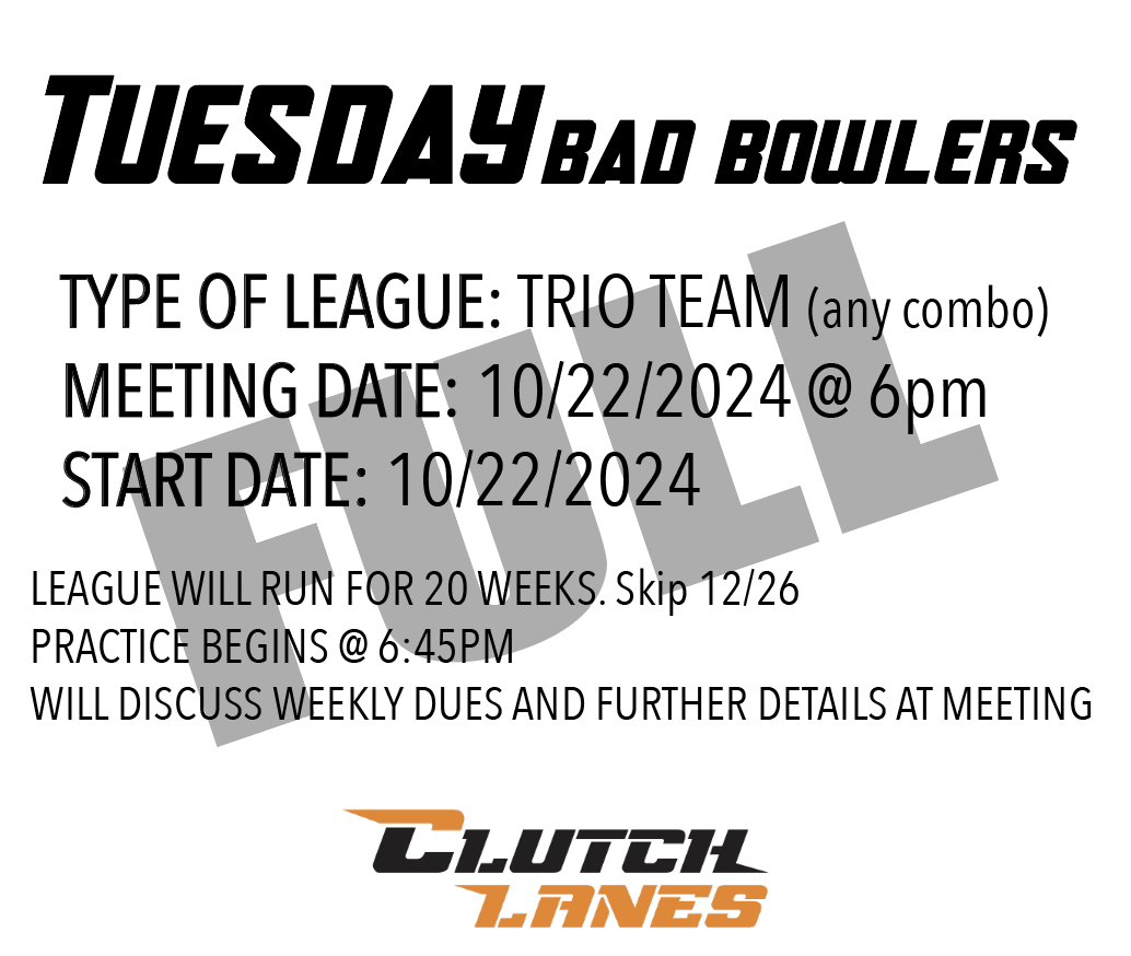 tuesday bad bowlers flyer