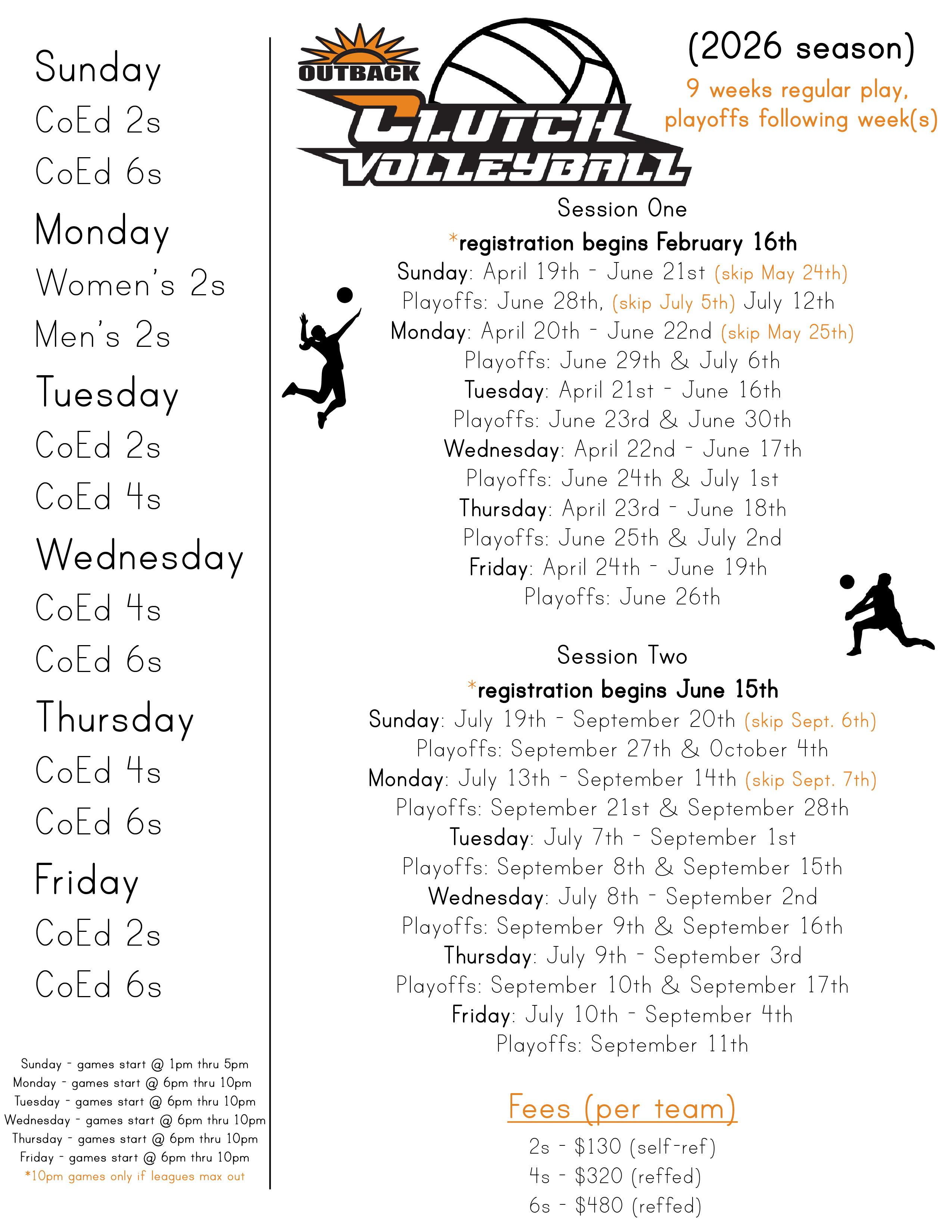 Volleyball tournament flyer 2026, part 1
