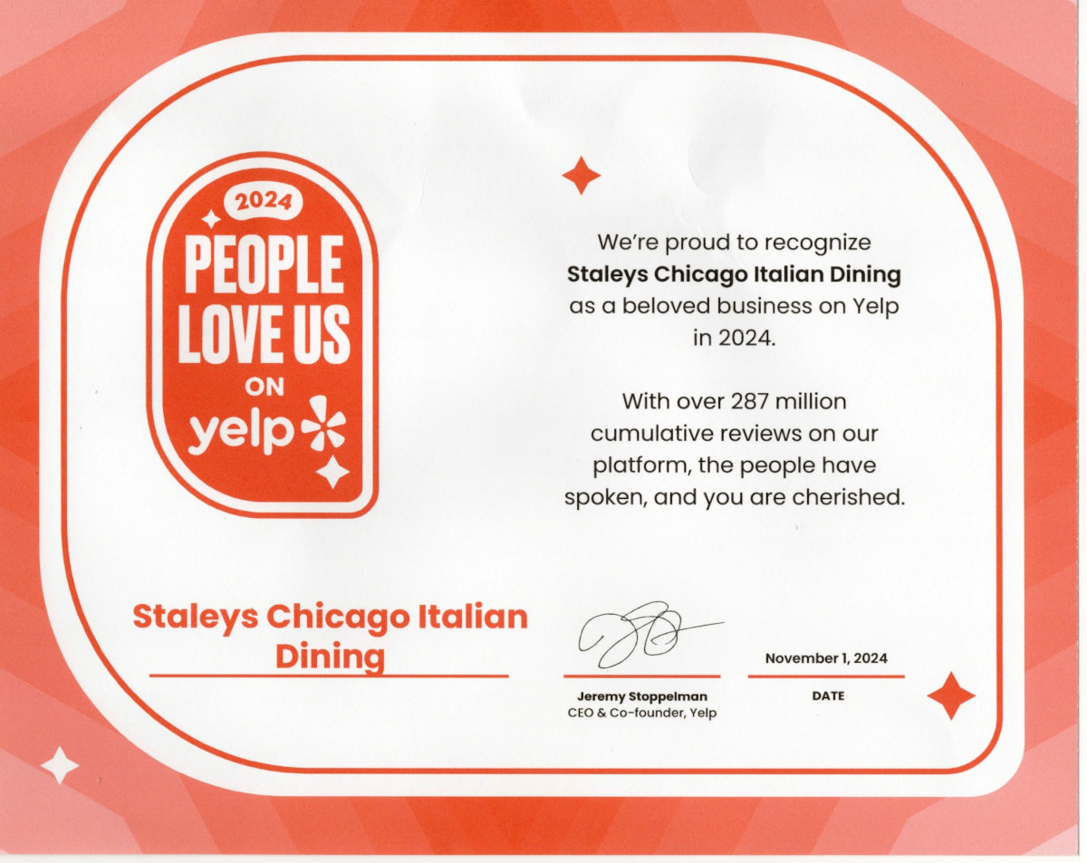 The staleys chicago italian dining awards 2024