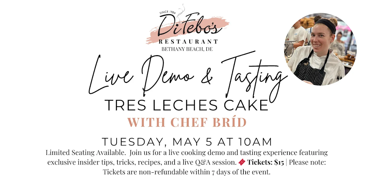Live Demo and Tasting Tres Leches Cake with Chef Brid