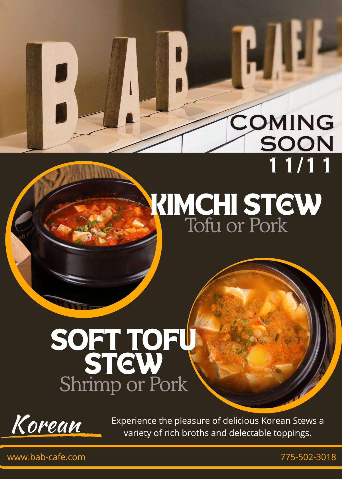 Kimichi stew and soft tofu stew