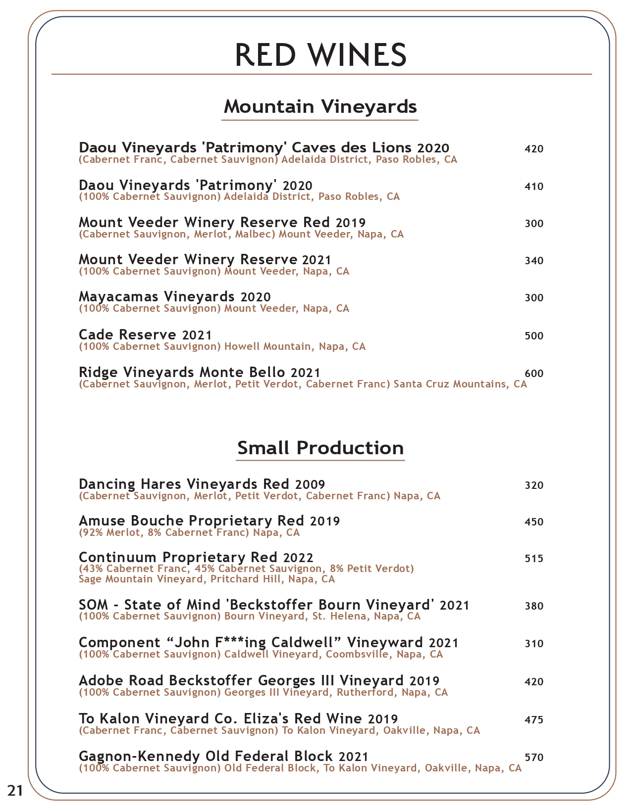Drink menu page 24