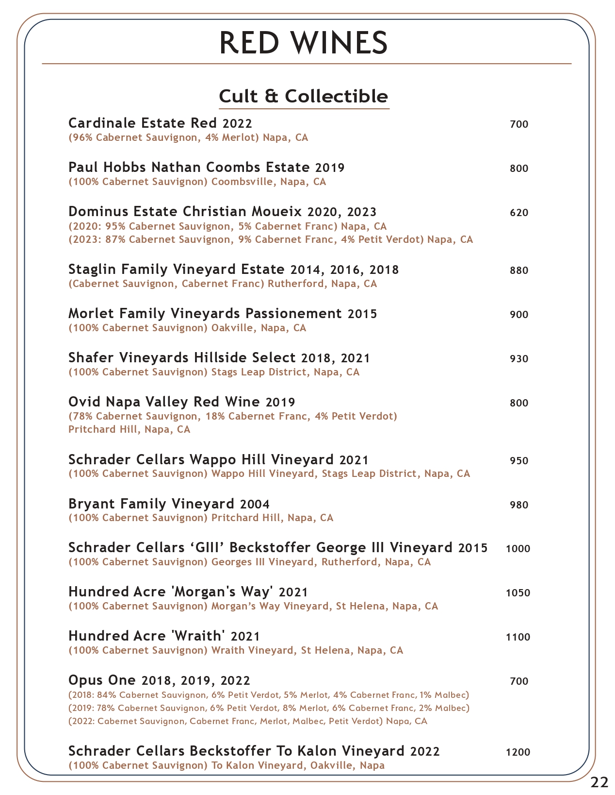 Drink menu page 25