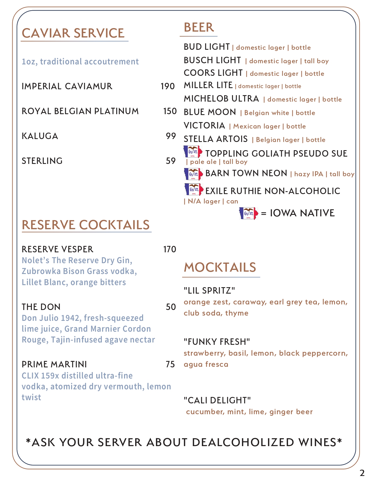 Drink menu page 5