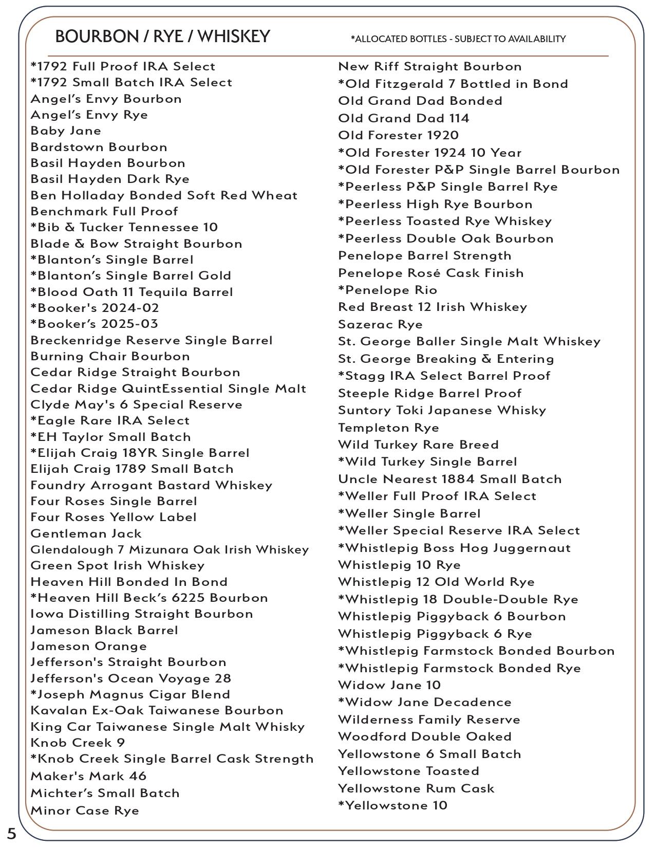 Drink menu page 8