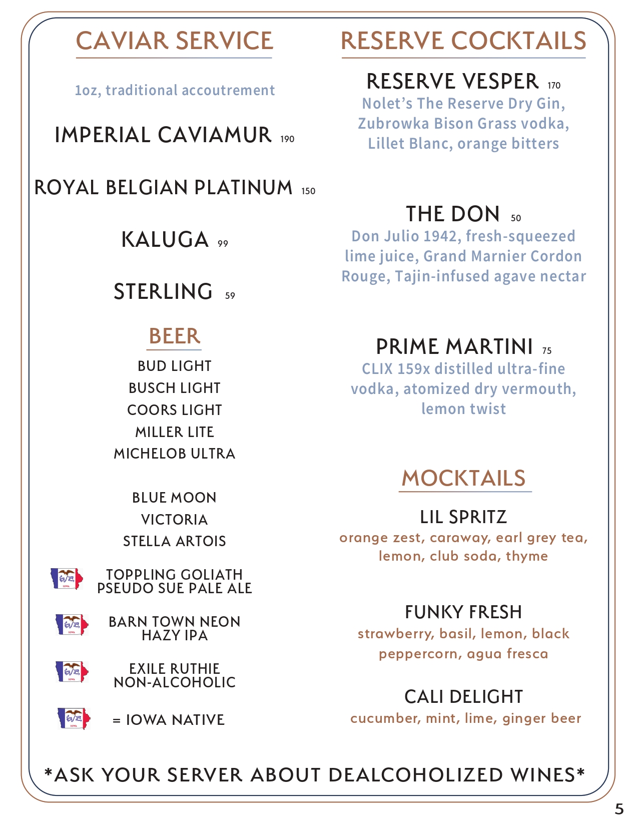 Drink menu page 4