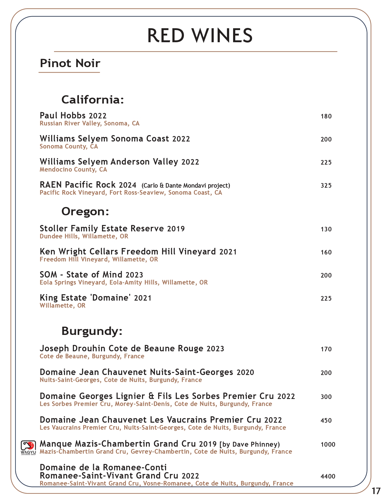 Drink menu page 16