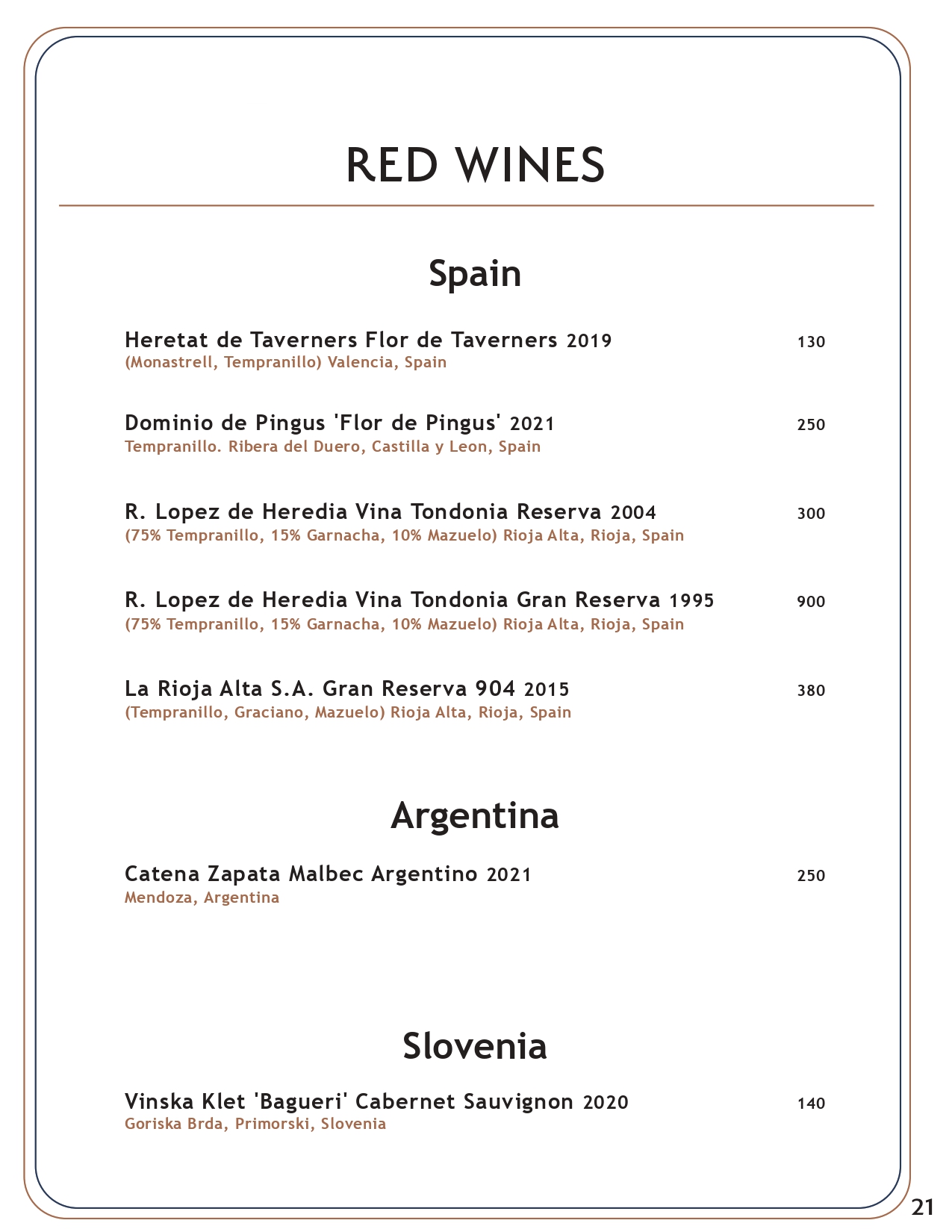 Drink menu page 20