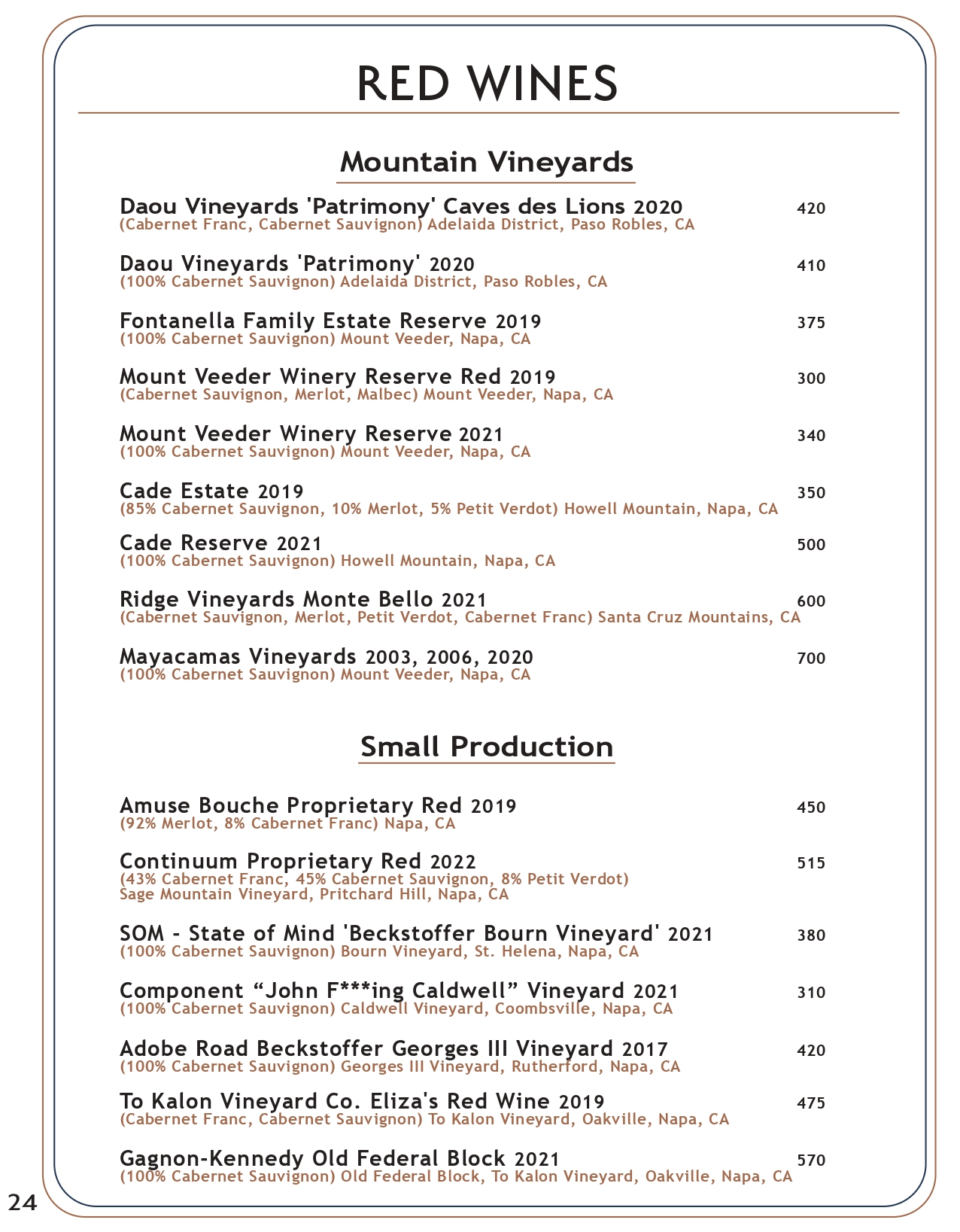 Drink menu page 23