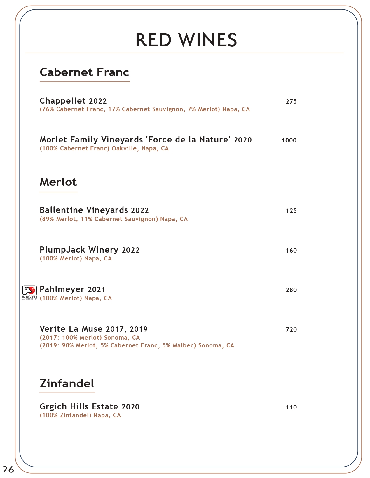 Drink menu page 25