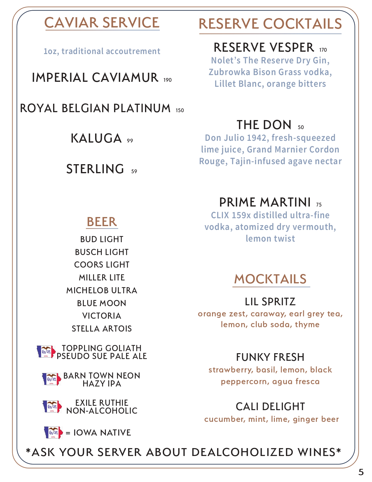 Drink menu page 4