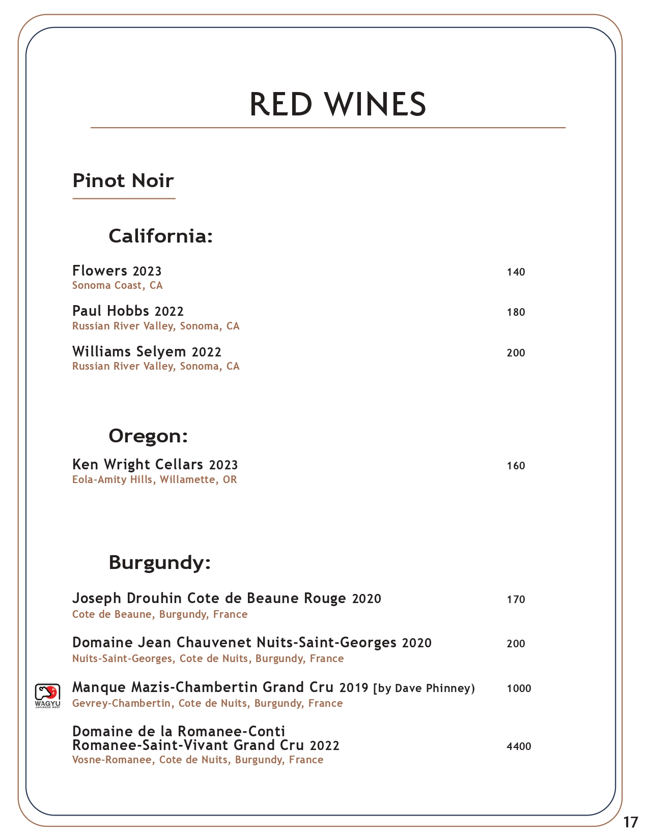 Drink menu page 16