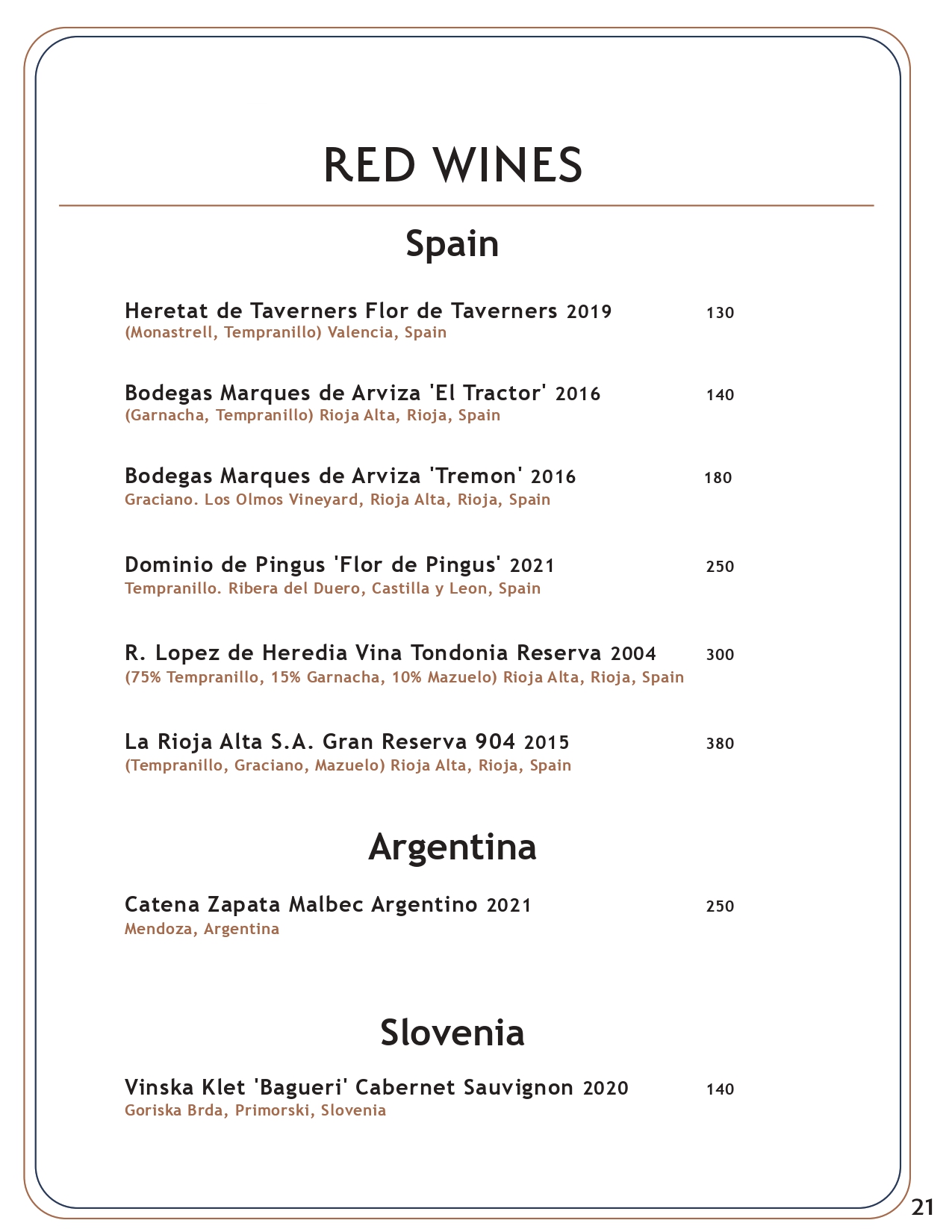 Drink menu page 20