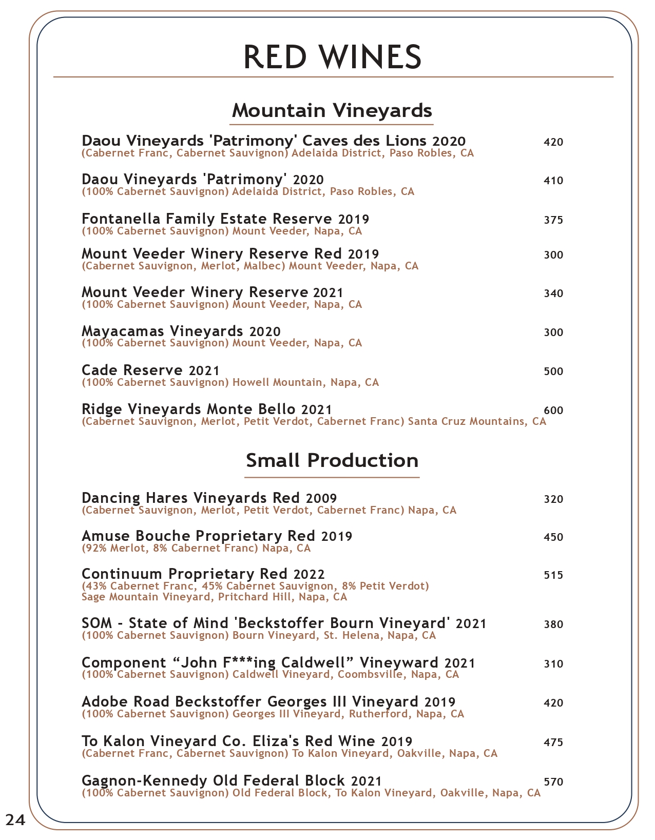 Drink menu page 23
