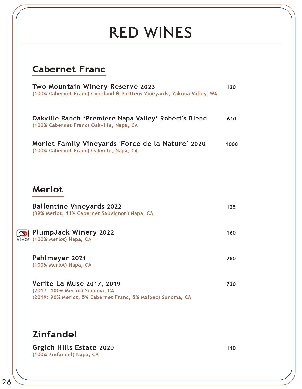 Drink menu page 25