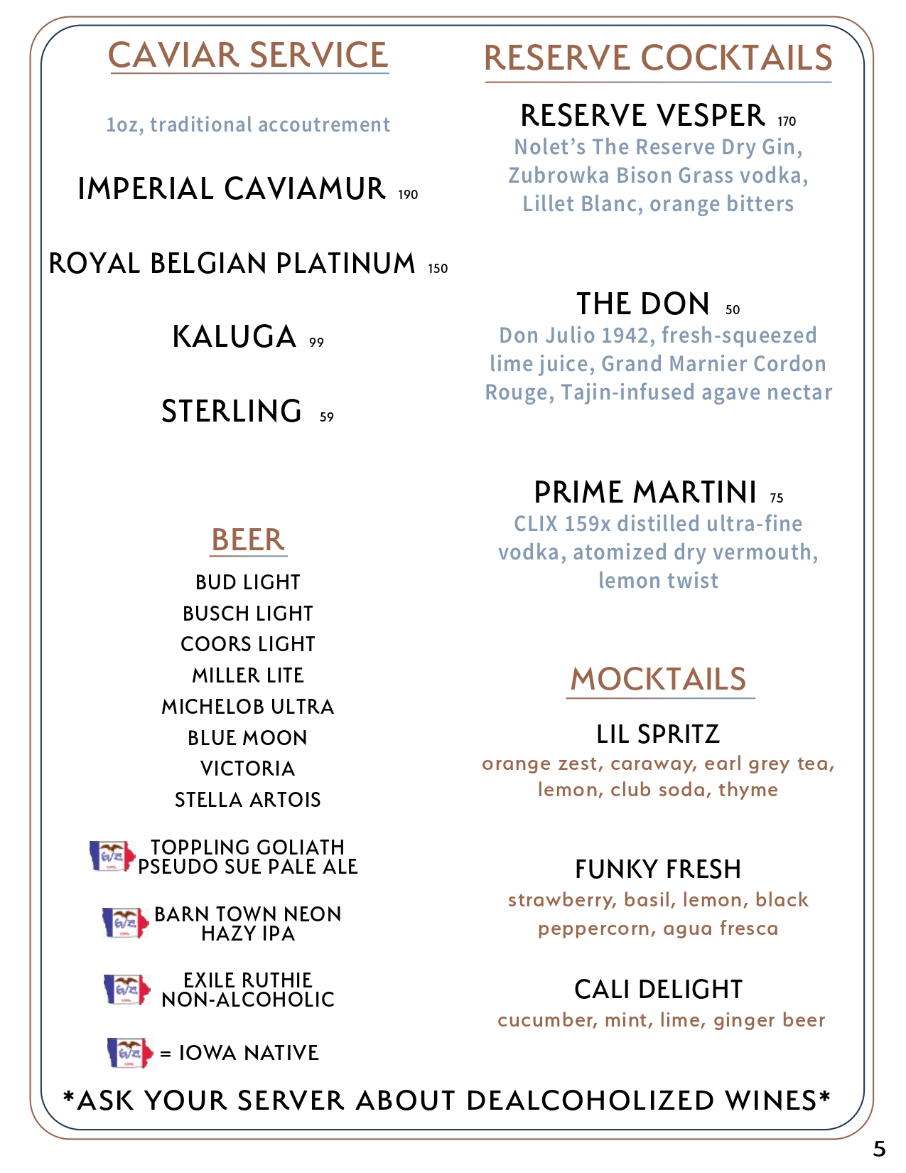 Drink menu page 4