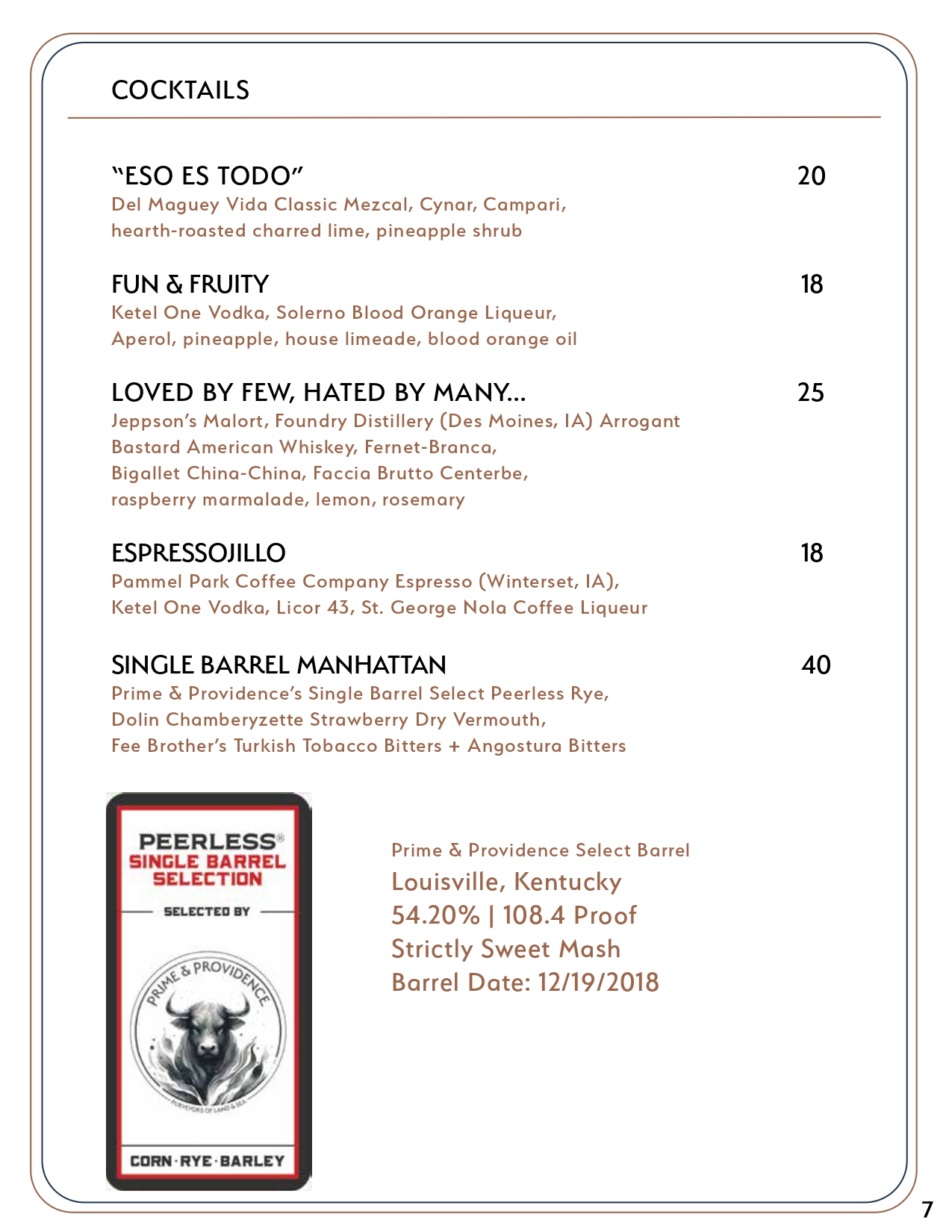 Drink menu page 6