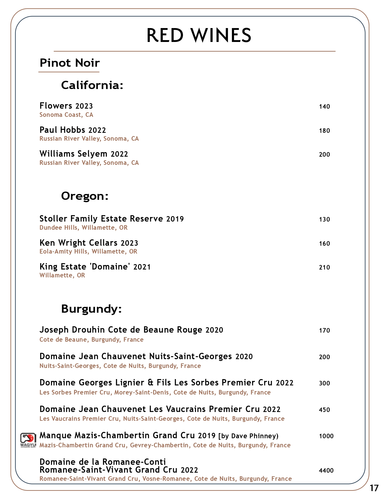 Drink menu page 16