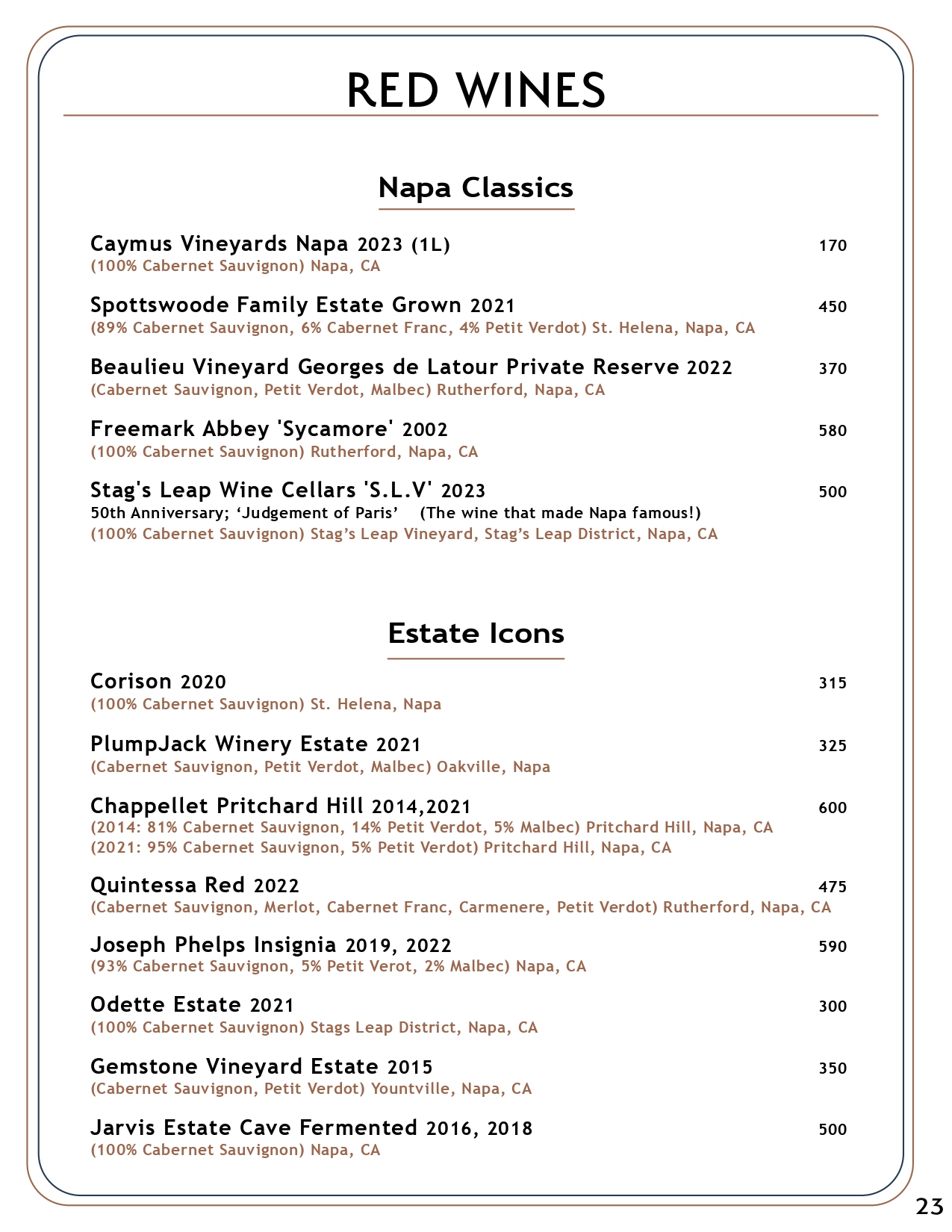 Drink menu page 22