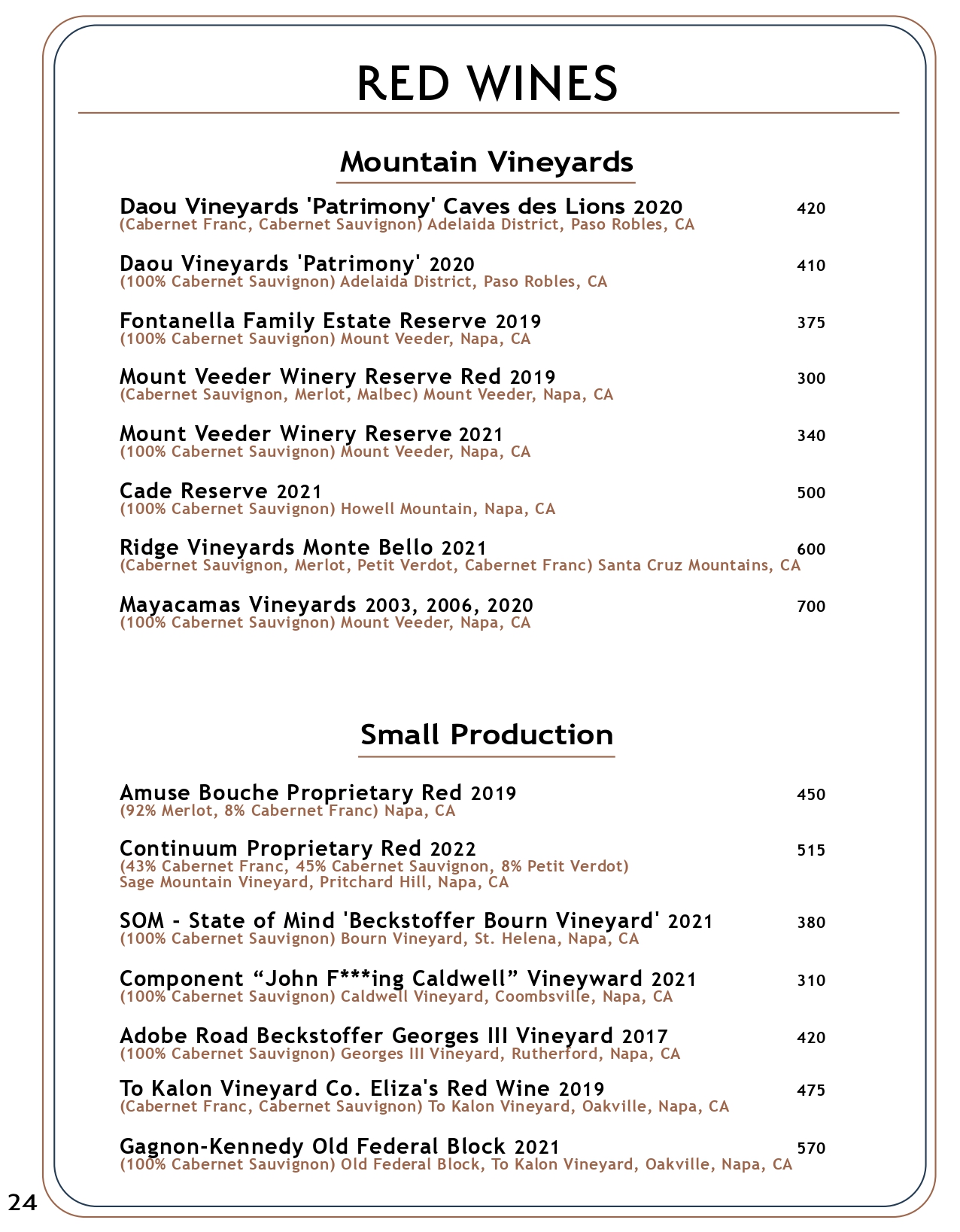 Drink menu page 23