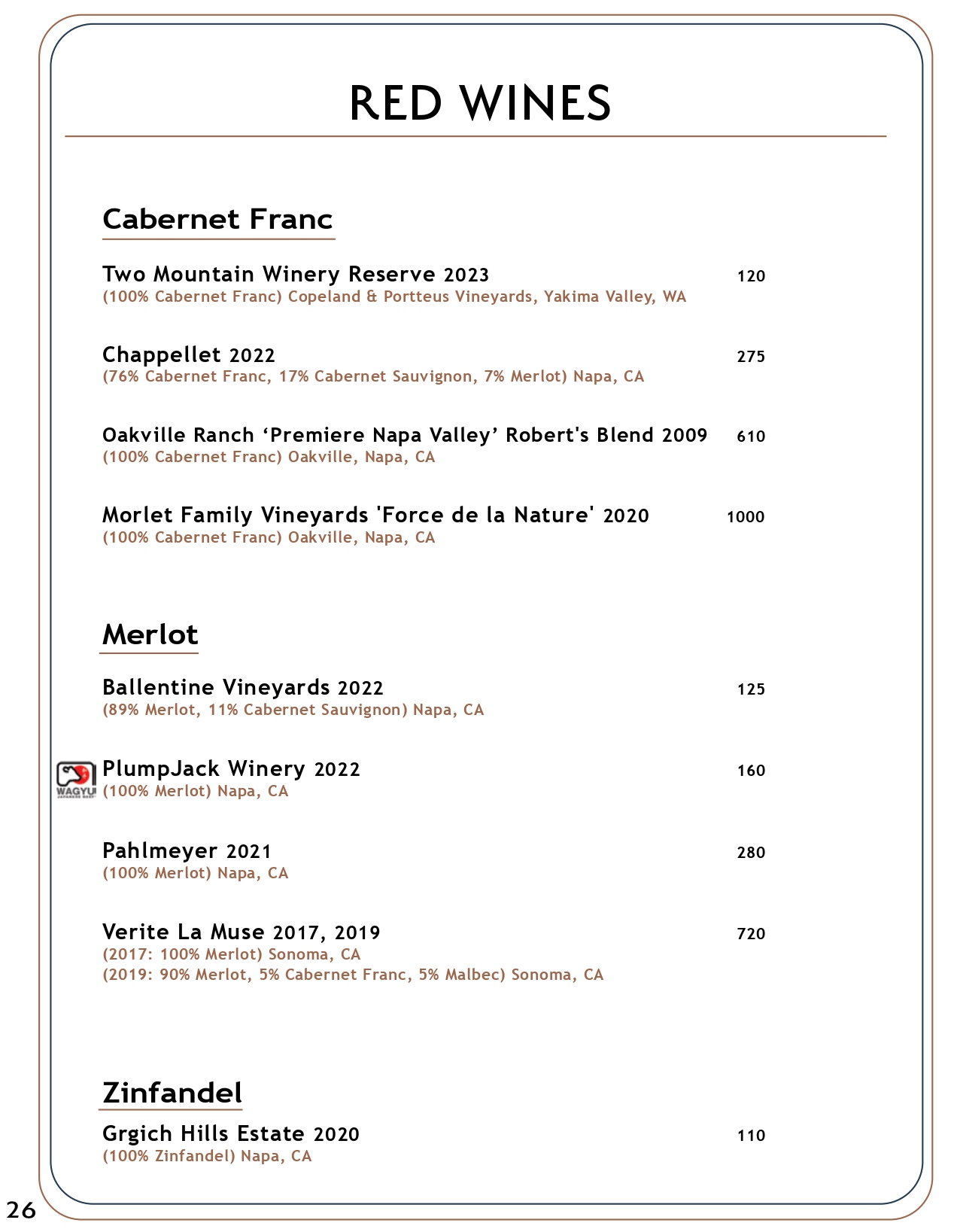 Drink menu page 25