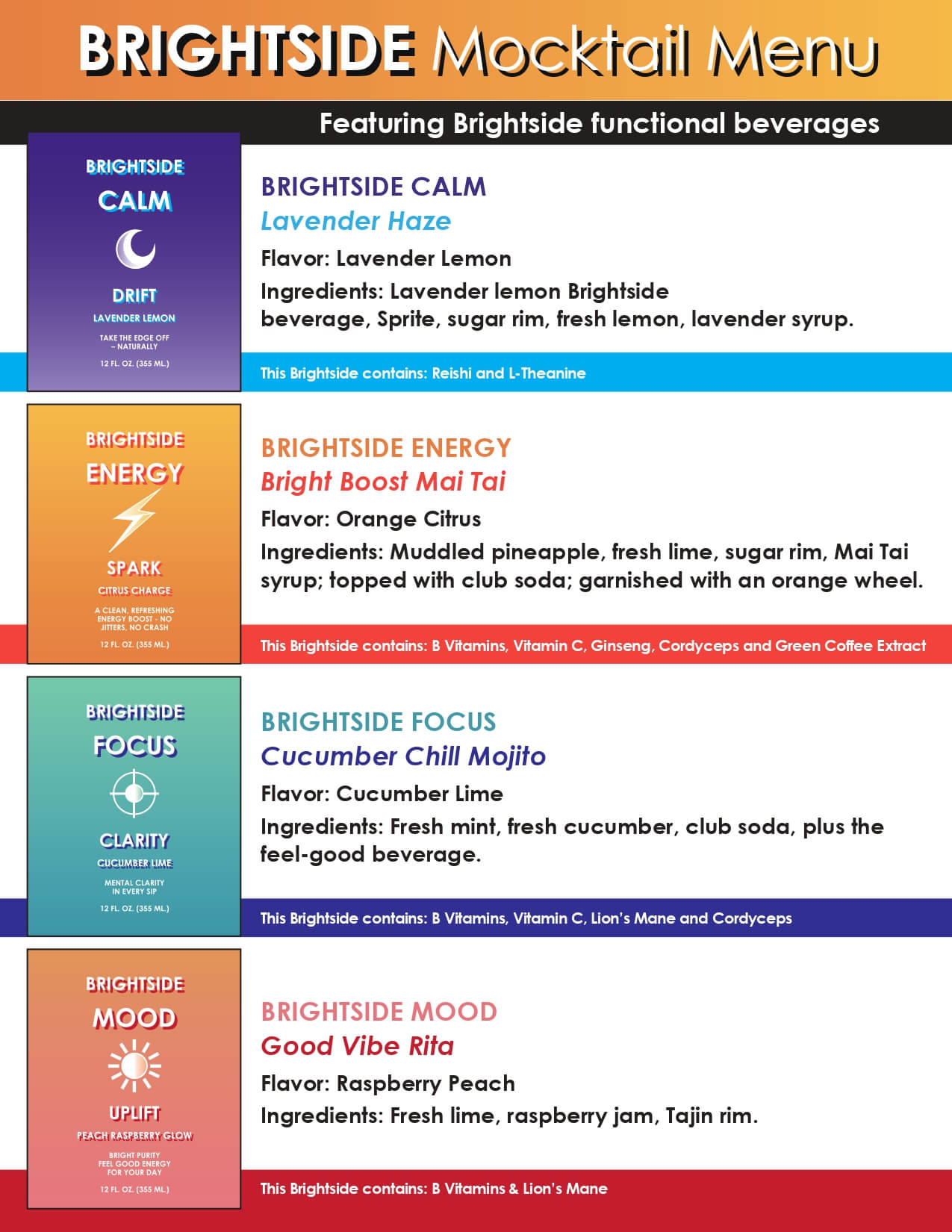 2026 Church street drinks menu