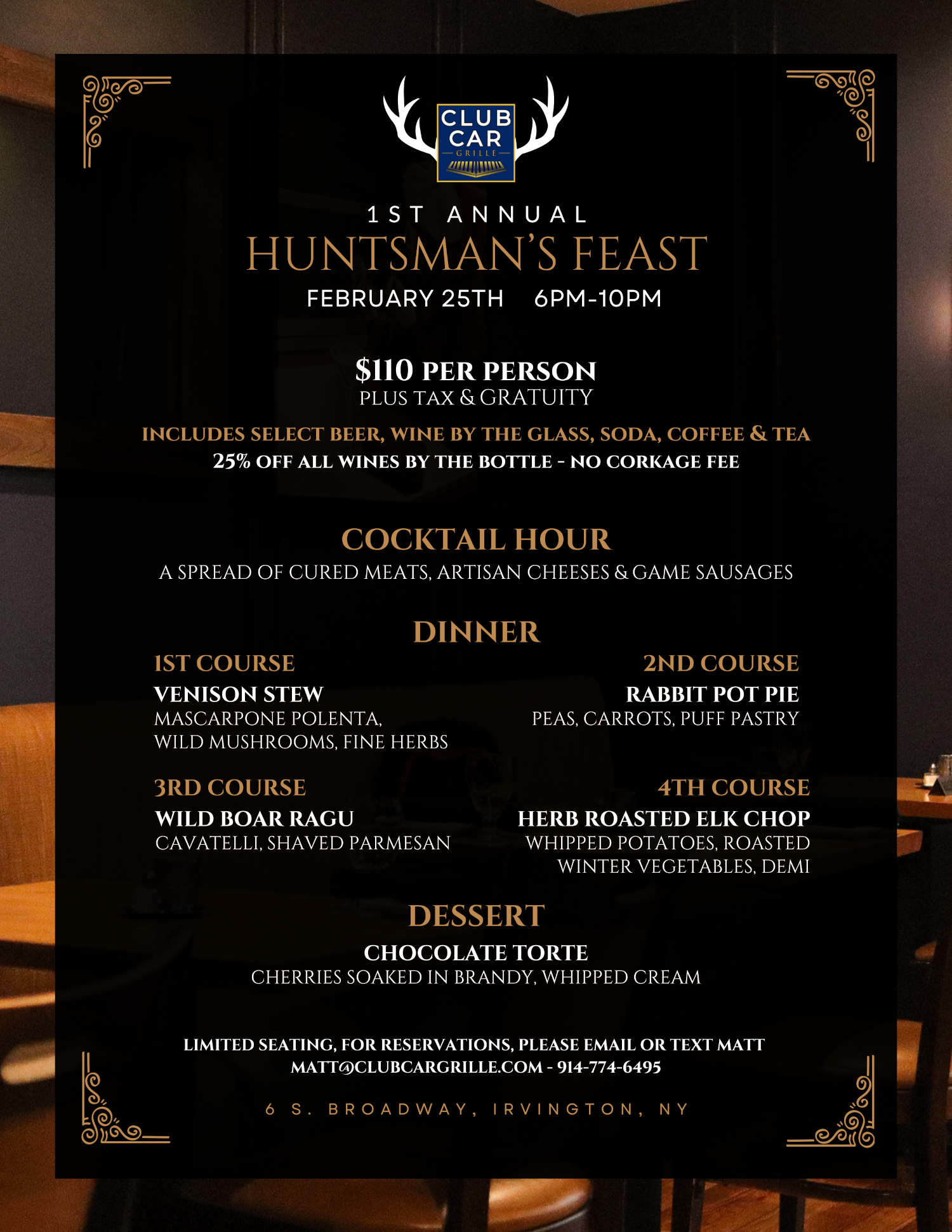 1st Annual Huntsman's Feast - February 25th