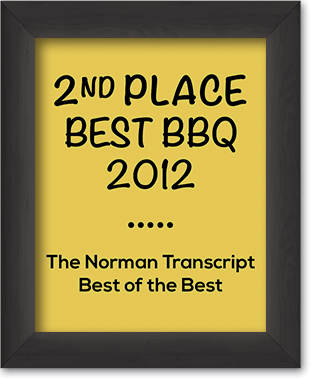 The Norman Transcript Best of the Best 2nd place Best BBQ 2012