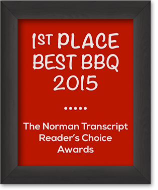 The Norman Transcript reader's Choise Awards 1st place best BBQ 2015