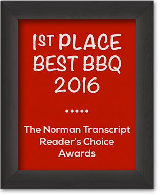The Norman Transcript reader's Choise Awards 1st place best BBQ 2016