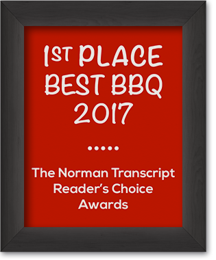 The Norman Transcript reader's Choise Awards 1st place best BBQ 2017