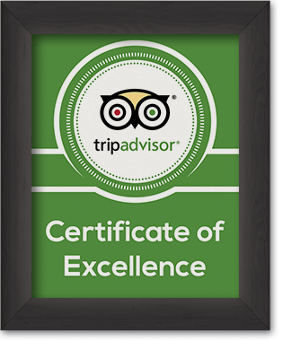 Trip Advisor Certificate of Excellence award
