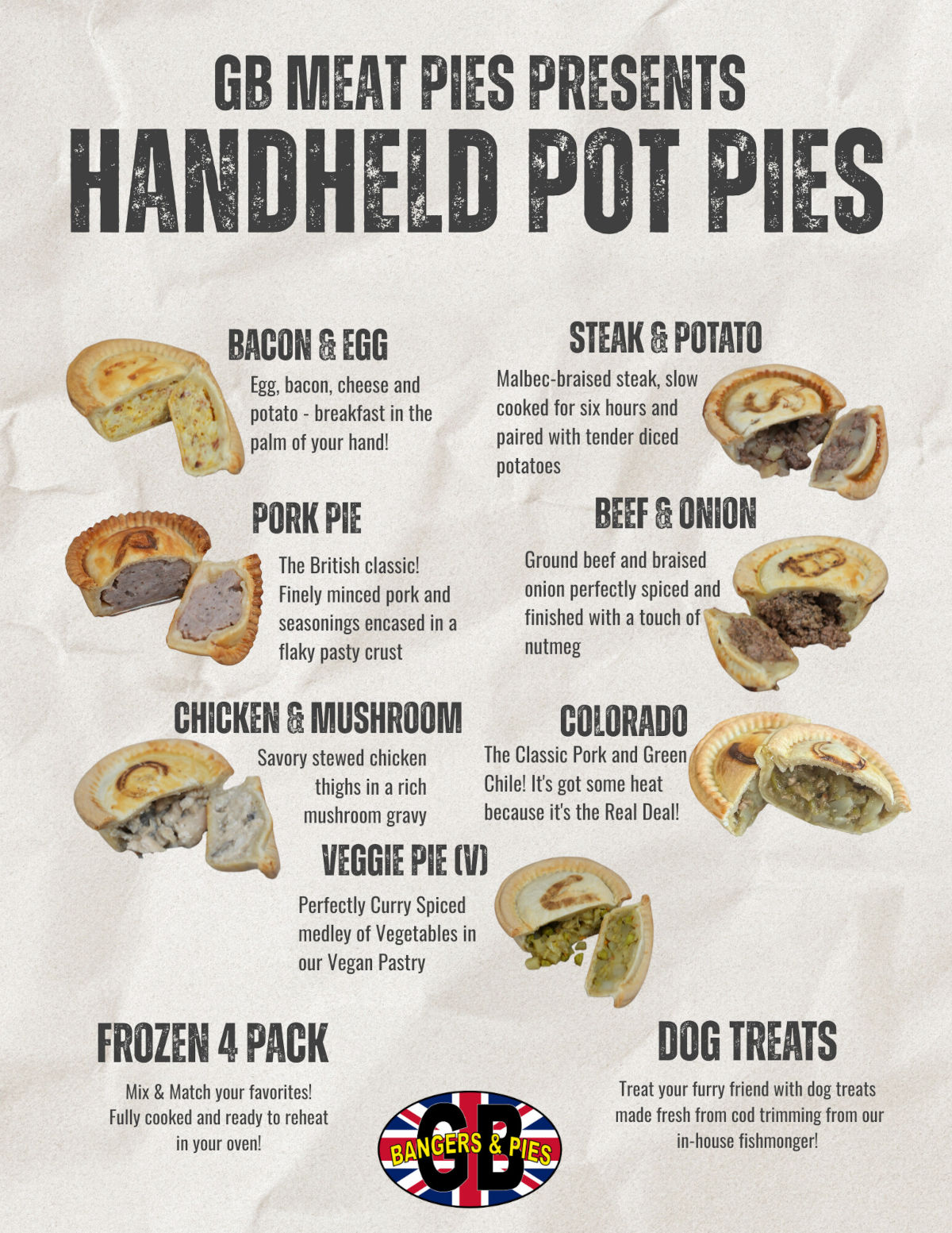gb pie shop menu