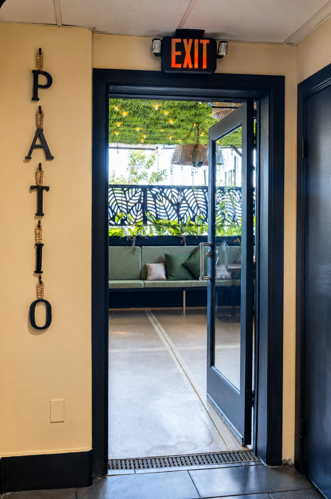 entrance to the outside part of the restaurant